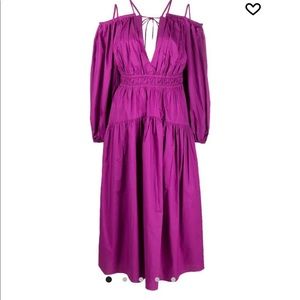 NWT ulla Johnson tahlia cutout cold-shoulder midi dress | color orchid | size 2